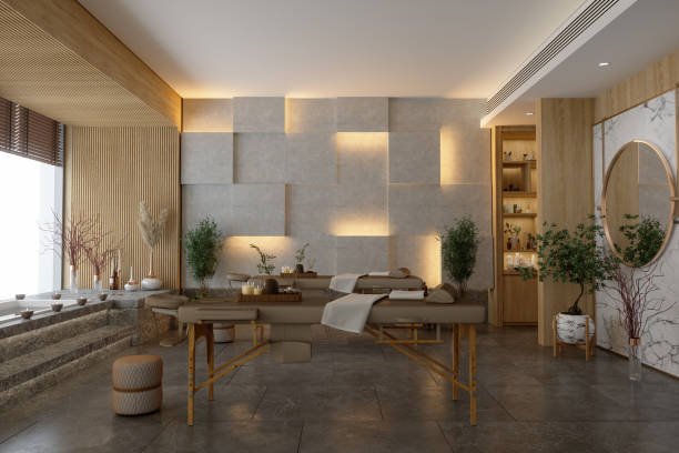 Scandinavian minimalist spa details